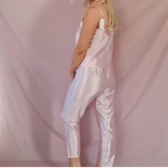 Vintage pale pink satin sleep set - Picture 3 of 3